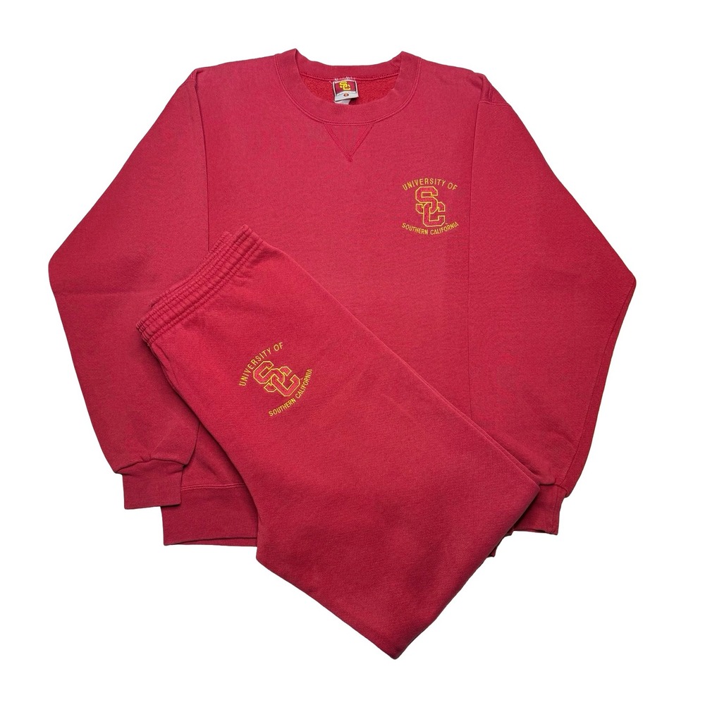 Vintage 2000s USC Trojans college sweater & sweatpants sweats set SMALL